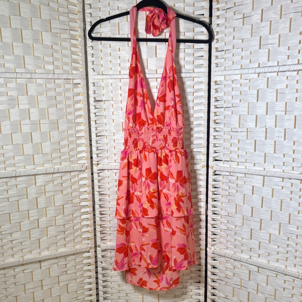 Madden NYC Floral Halter Dress
